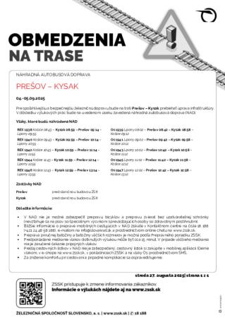 Výluka Prešov - Kysak 